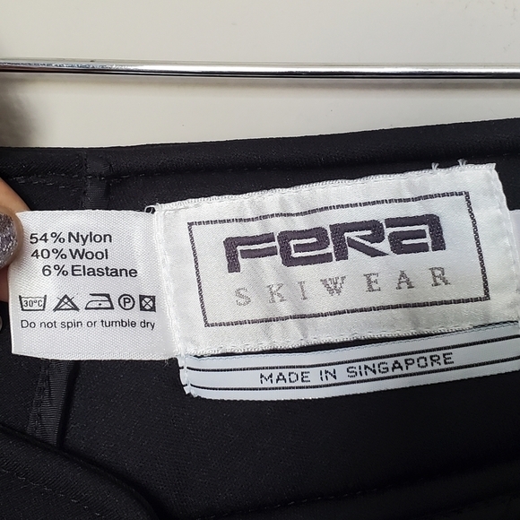 Vintage Fera Wool Blend Women's Ski Stirrups Pants Black Size 12 - Picture 6 of 7